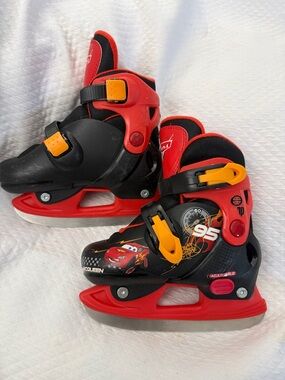 Disney Pixar Cars Lightning McQueen Adjustable Ice Skates fits J8,J9,J10,J11